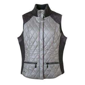 MontanaCo Quilted Vest w/ Knit Side Panels Women's Medium Gray